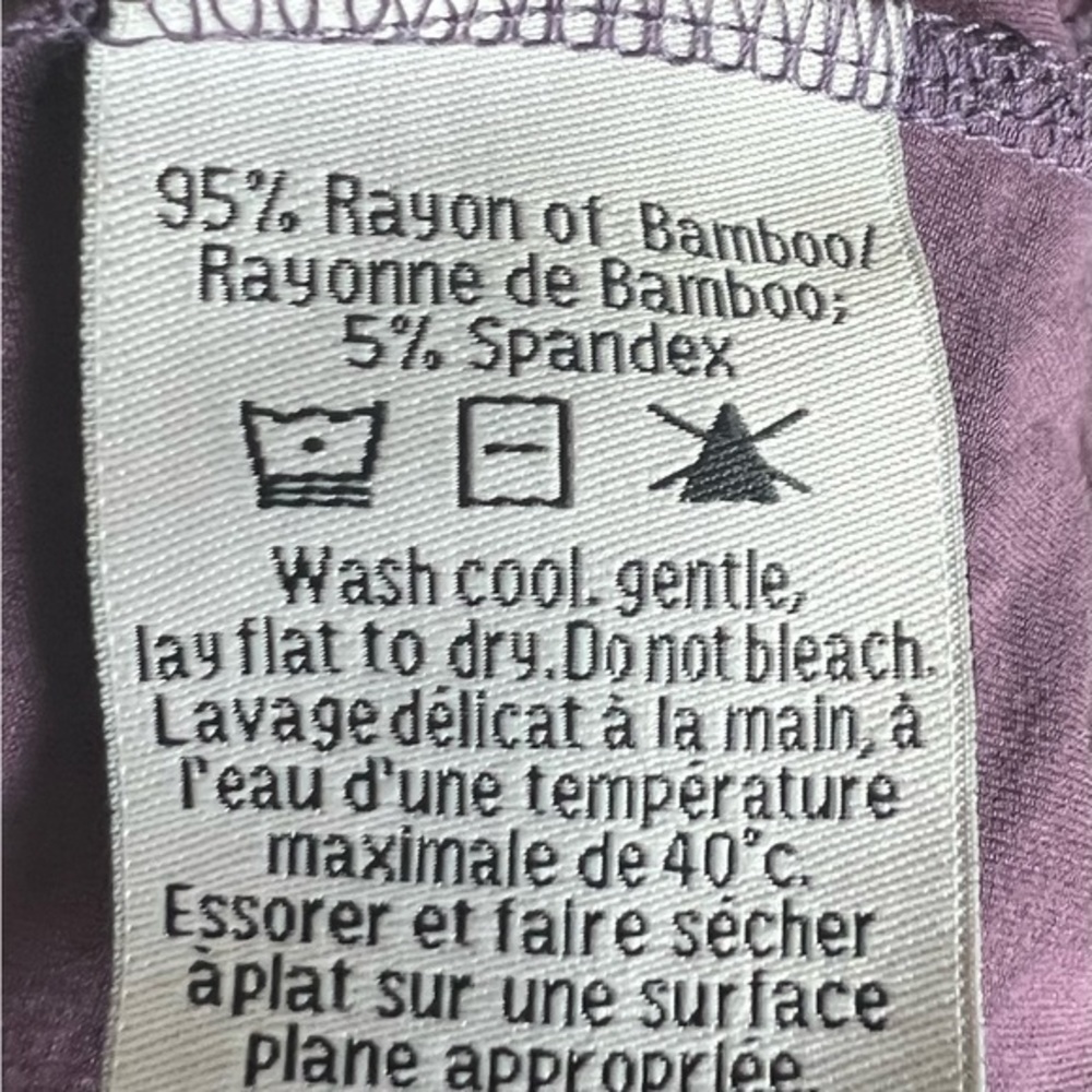 Lux Sleepwear Purple Bamboo Long Sleep Top L - Picture 4 of 4